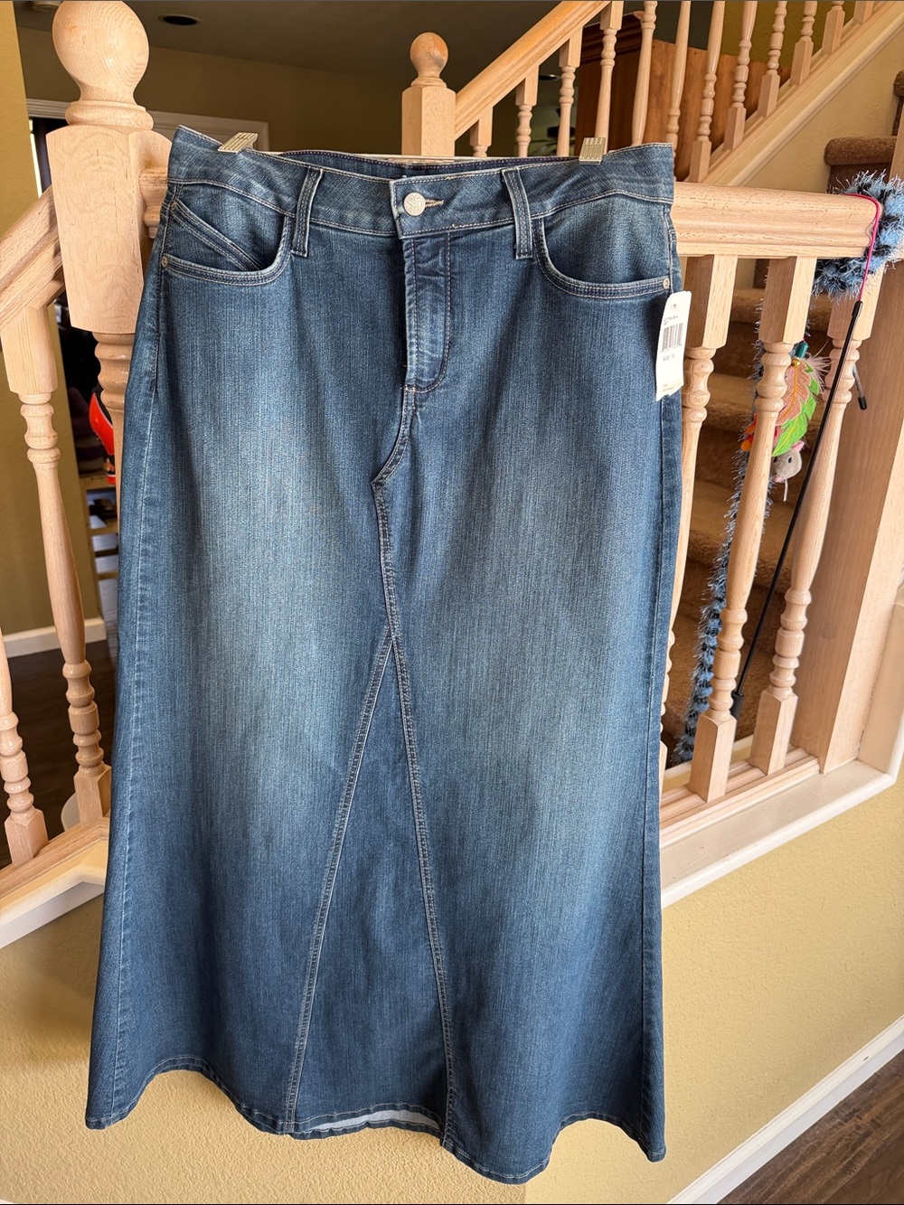 NYDJ Blue Denim Maxi Skirt